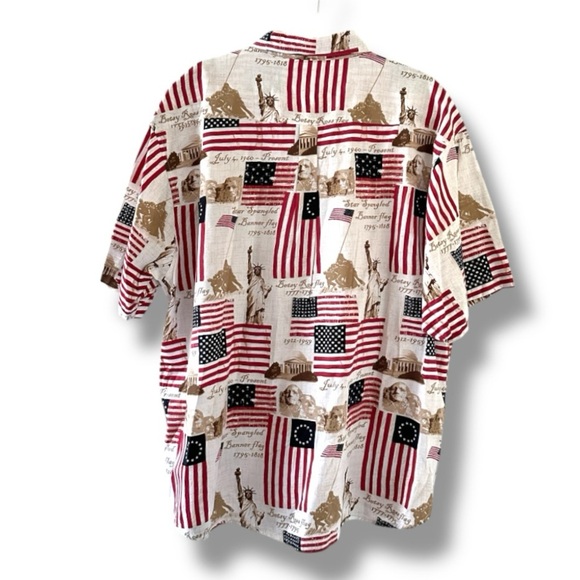 Cotton Traders American Flag Patriotic Button-Up Shirt Shirt USA Men's Size XL - Picture 2 of 16